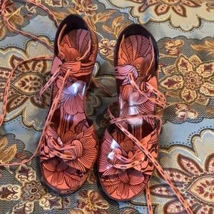 Vintage Gucci Lace-up Sandals
